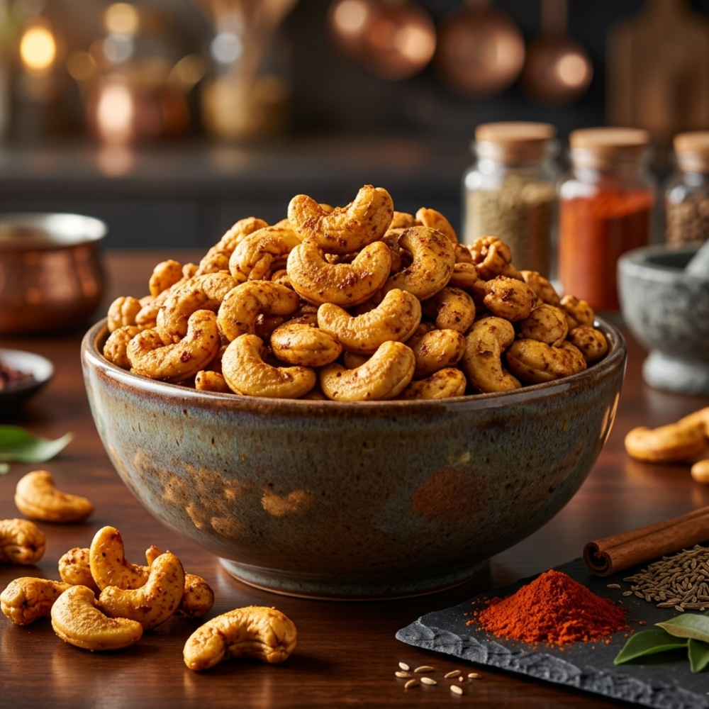 Crisporia Peri Peri Cashew Bites | Dry Roasted Flavoured Cashews