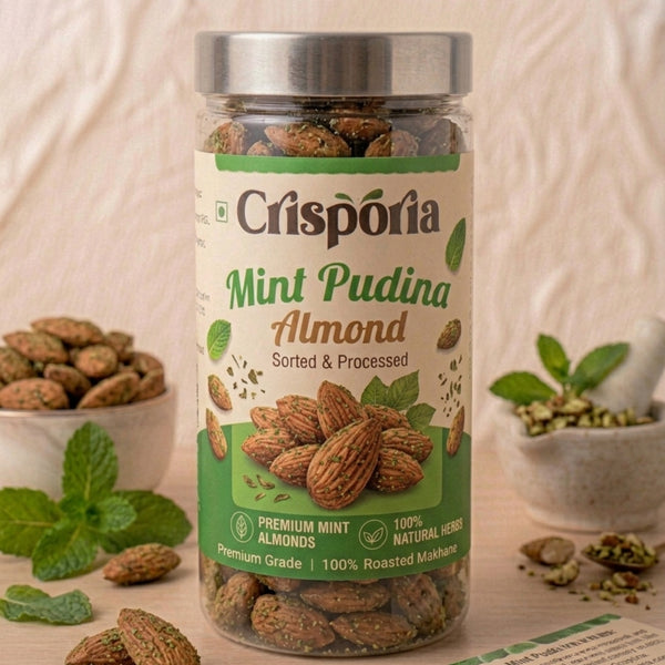 Mint Pudina Almonds | Chatpata Herbal Crunch